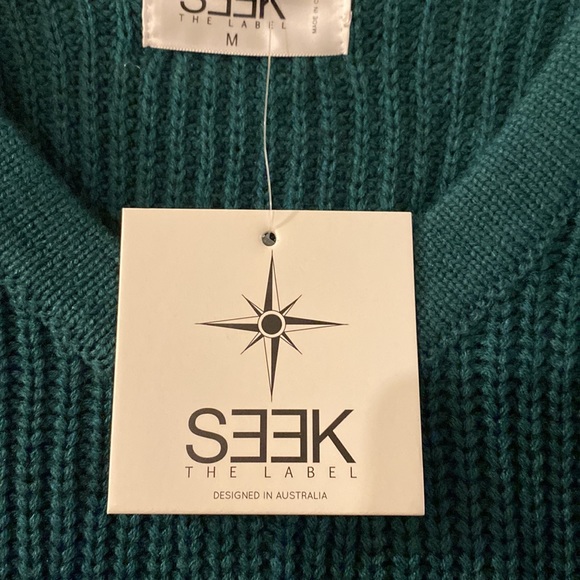 SEEK The Label Punk Rock Deconstructed Pullover Sweater Teal Size Medium - Picture 4 of 13